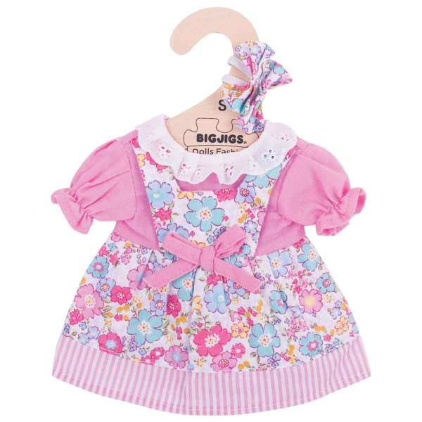 Dolls Clothes - Pink Flowered Dress
