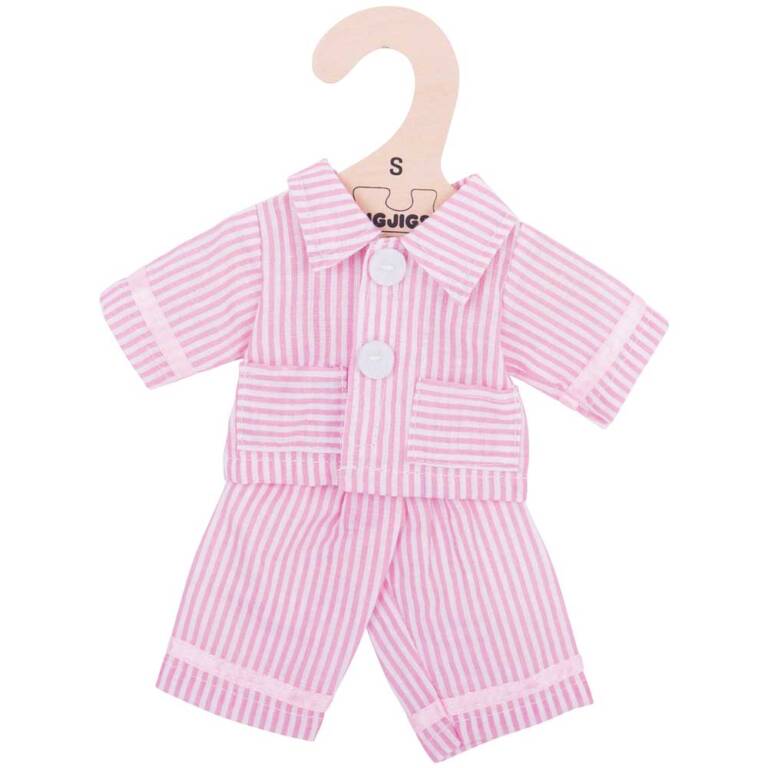 Dolls Clothes - Pink Striped Pyjamas